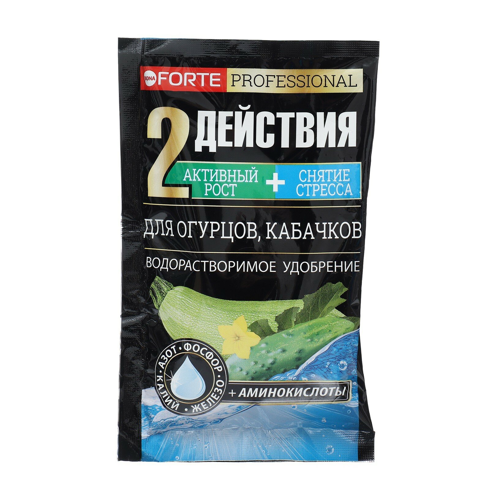 Удобрения Для Растений Удобрение с аминокислотами Bona Forte для огурцов, кабачков 100 г