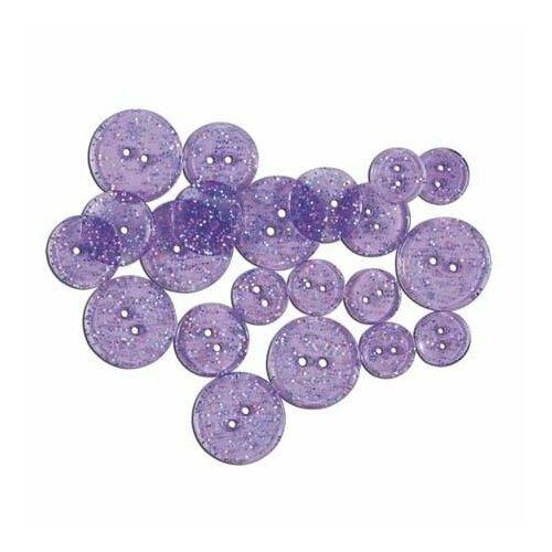 Набор пуговиц BLUMENTHAL LANSING Glitter Buttons, фиолетовые, 20 шт