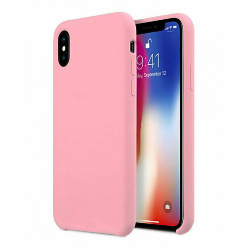Чехол для iPhone XS Max, G-Net Silicon Case, нежно-розовый