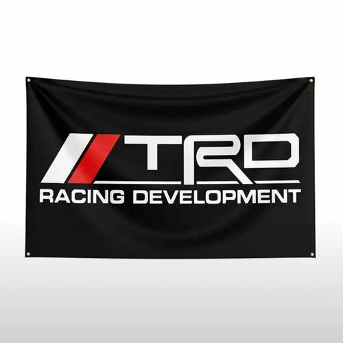 Флаг плакат баннер JDM TRD Toyota Тойота вставка накладка надпись trd в решетку радиатора trd для toyota fortuner 2017