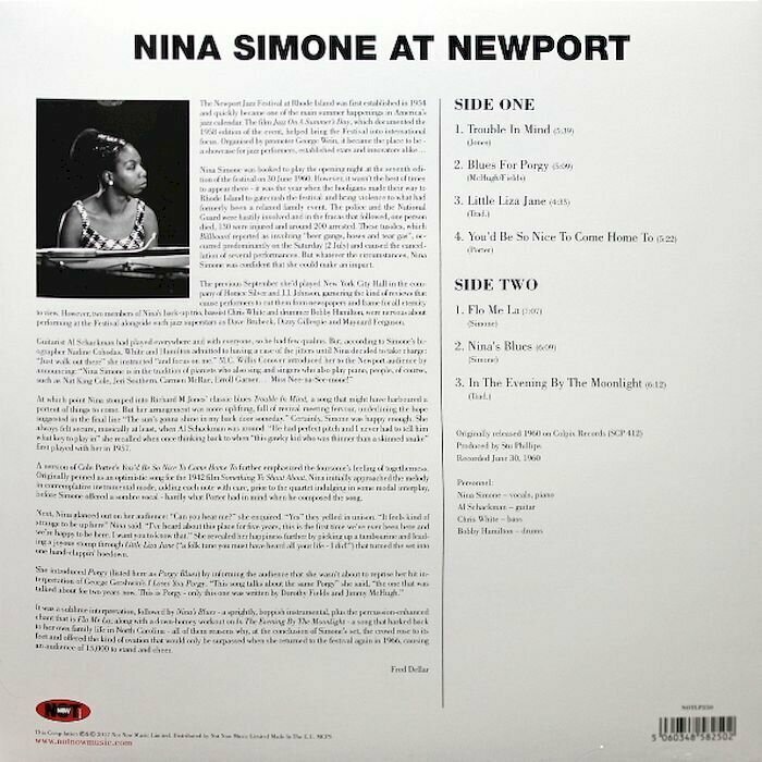Виниловая пластинка NINA SIMONE AT NEWPORT (GREEN VINYL) Not Now Music - фото №9