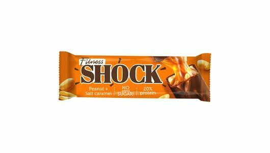 Батончик глазированный FitnesShock Арахис-Солёная карамель 50г Фитнес Десерты - фото №2
