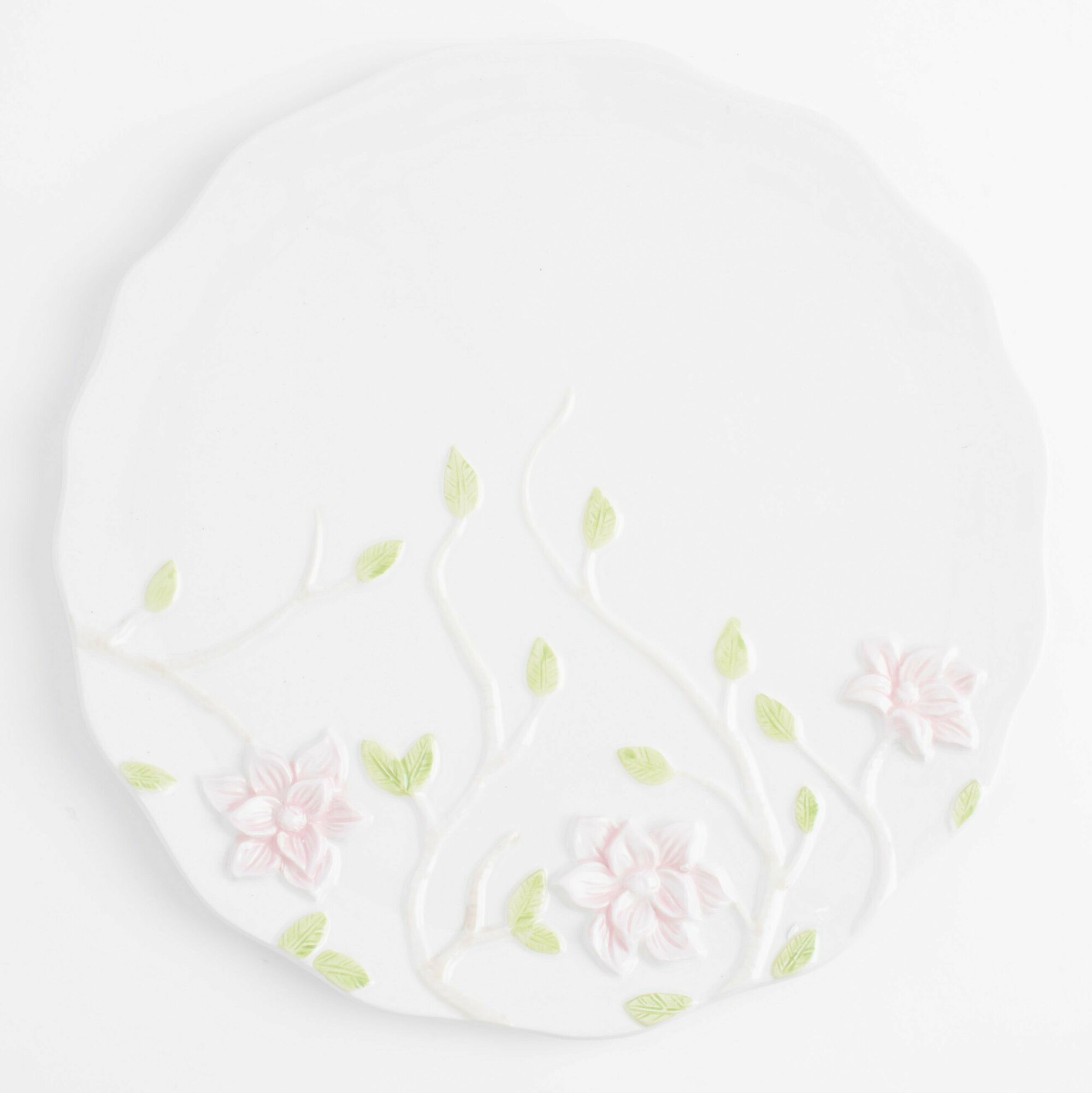 фото Блюдо, 24 см, керамика, молочное, Цветы магнолии, Magnolia