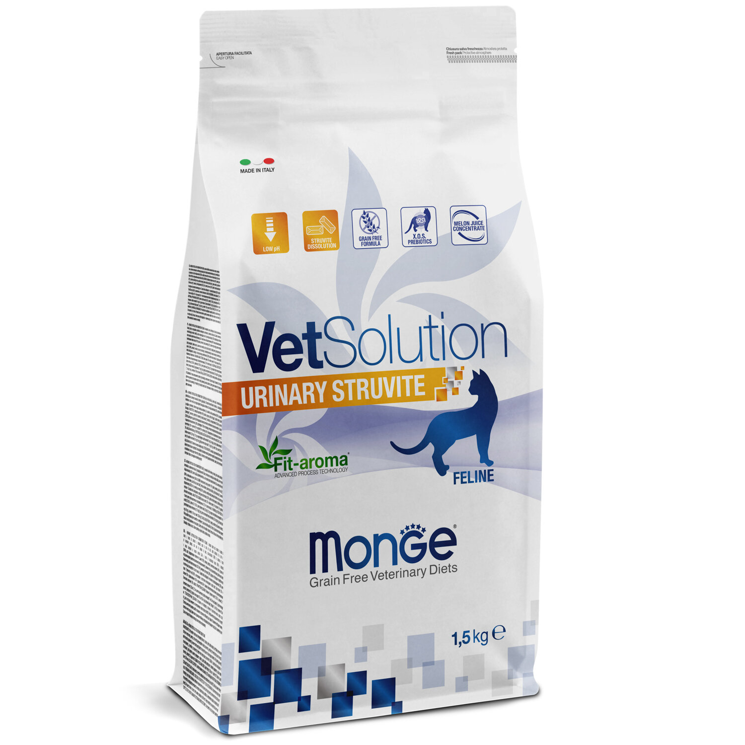 Сухой беззерновой корм для кошек "Monge VetSolution Struvite" 1,5кг