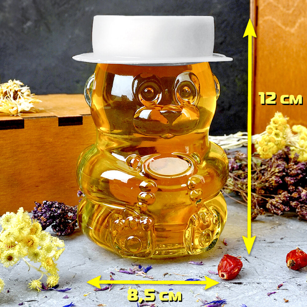 фото Банка для мёда "мишка" шляпа бел