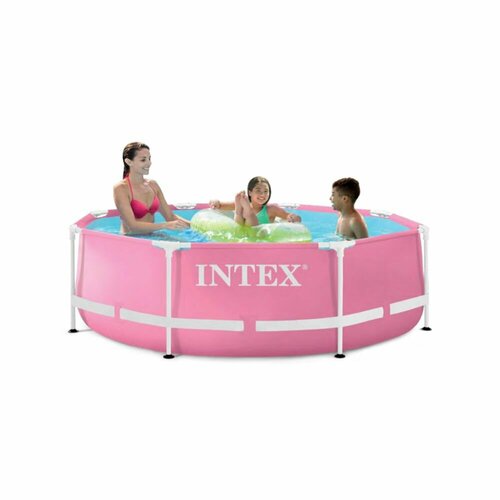 бассейны intex спа бассейн bubble massage 196 145х71 см 795 л Каркасный бассейн Pink Metal Frame 244х76см, Intex 28290