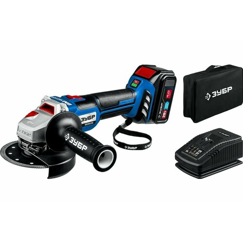 Бесщеточная угловая шлифмашина ЗУБР Профессионал 1 АКБ 4 Ач в сумке 20В 4705800₽