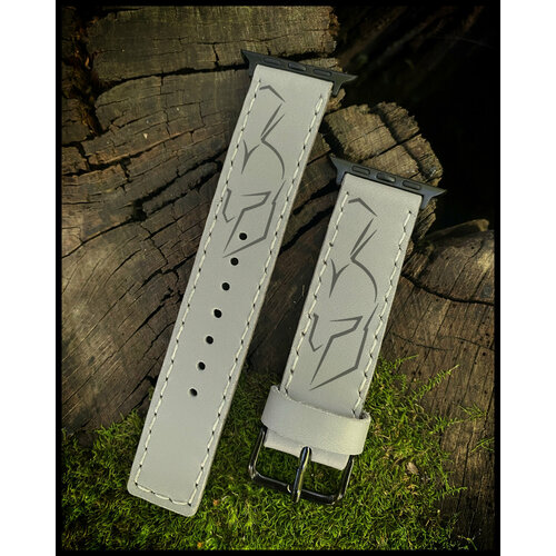 Ремешок из натуральной кожи для Apple Watch 38/40/41 mm / Гладиатор / 170-200 мм / серый