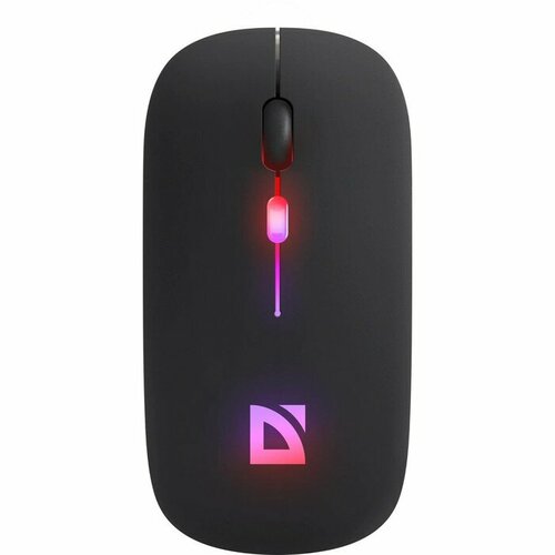 Мышь Defender Touch MM-997, беспровод, оптическая, бесшумная, RGB,1600 dpi,500 мАч, USB, черная (комплект из 2 шт)