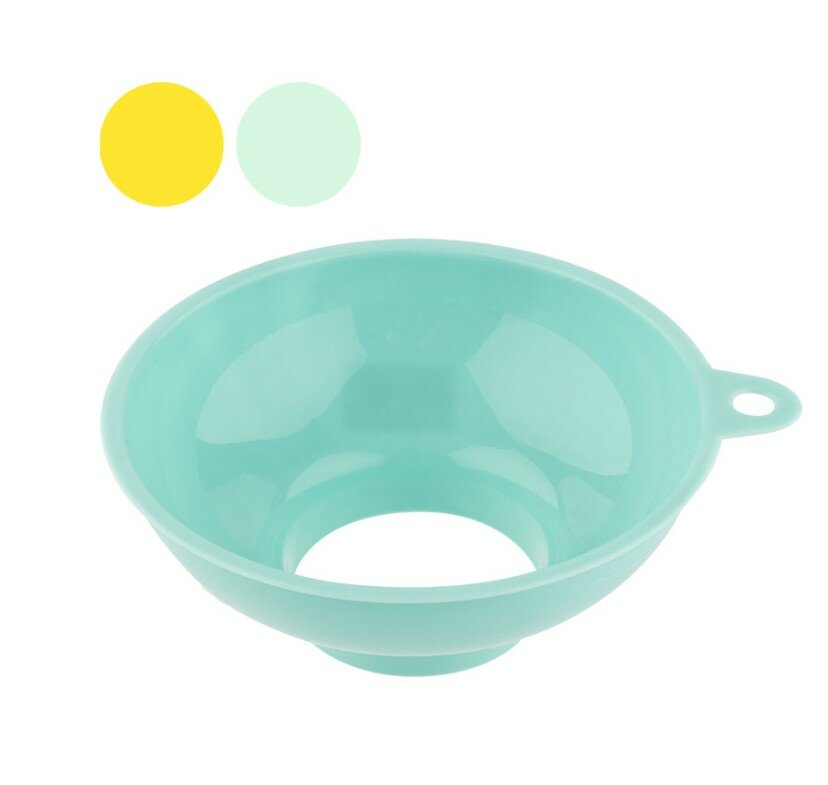 фото Воронка для слива с широким горлом, диаметр 14 см, пластик, цвет желтый/зеленый