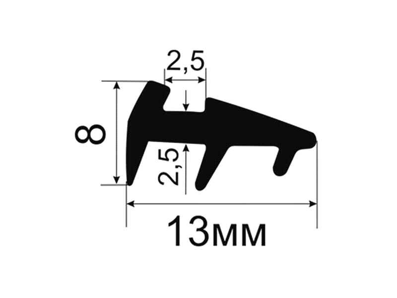 Уплотнитель ТПУ для алюминиевых окон и дверей