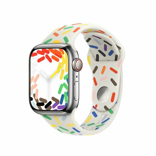 Силиконовый ремешок для Apple Watch 42 44 45 Ultra 49 mm Sport Band White Pride 770₽