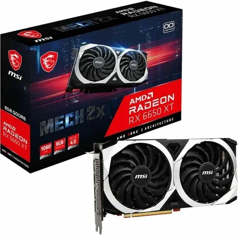 Видеокарта MSI AMD Radeon RX 6650XT RX 6650 XT MECH 2X 8G OC 8ГБ Mech 2X, GDDR6, OC