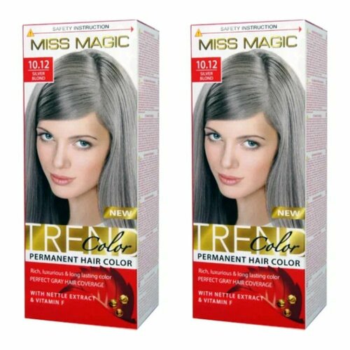 MISS MAGIC Краска для волос Trend Color тон 1012 Серебряный 90 мл 2 штуки 549₽