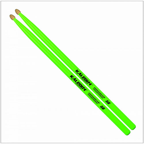 KALEDIN DRUMSTICKS 7KLHBGN5B Барабанные палочки 5B GREEN, флуорисцентные