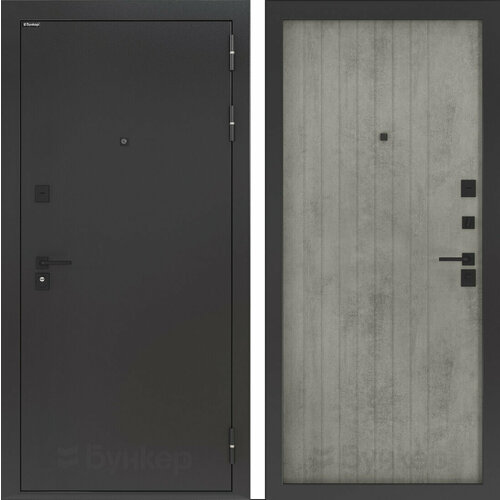 Входная стальная дверь BN-01.2 с внутренней панелью ФЛ-732, бетон серый, размер по коробке 880х2050, левая