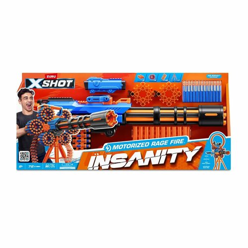 игровой набор бластер zuru x shot insanity manic бластер 24 стрелы Набор игровой X-Shot Insanity Motorized Age Fire Gatlin Gun 36605