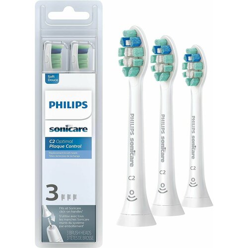 Насадки для зубных щеток Philips Optimal HX9023, 3 шт Цвет: белый насадка для зубной щетки philips sonicare насадка для зубной щетки hx6064 hx6250 hx6530 hx6730 hx6930 2 series для контроля зубного налета 3 series