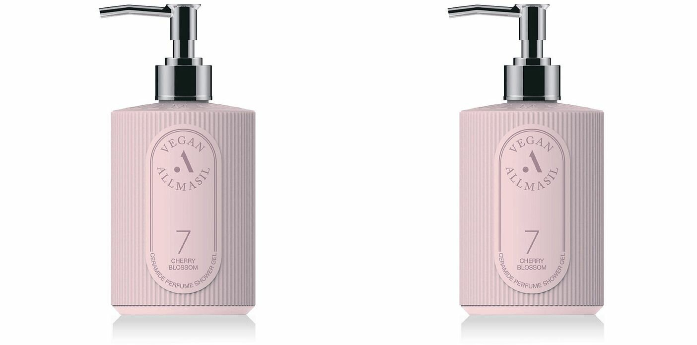 ALLMASIL Гель для душа Vegan 7 Ceramide Perfume Shower Gel Cherry Blossom, с ароматом вишни, 300 мл, 2 шт.