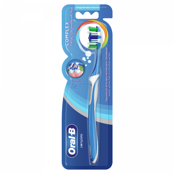 Зубная щетка Oral-b Пятисторонняя чистка, темно-синий, 2 шт. - фото №2