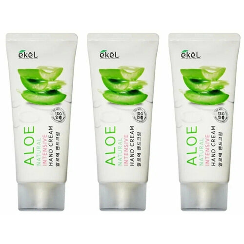 Увлажняющий крем для рук с алоэ Ekel, Aloe Natural Intensive Hand Cream, 100 мл, 3 шт