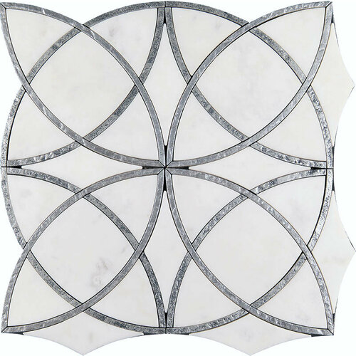 Мозаика мрамор ACM-W-5/2 белая светлая глянцевая