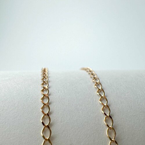 Цепь MINERAL NATION, серебро, 925 проба, длина 40 см, золотой