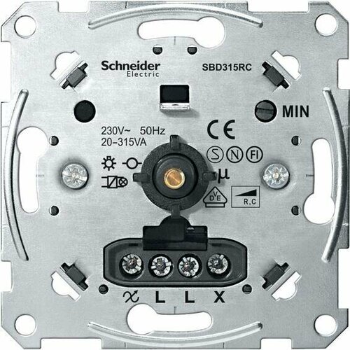 Механизм поворотного светорегулятора-переключателя Schneider Electric коллекции Merten, 315 Вт, скрытый монтаж, MTN5136-0000