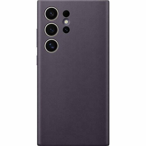 пластиковая накладка silicone case для samsung galaxy s24 ultra темно фиолетовый sz Чехол-накладка Samsung Vegan Leather Case S24 Ultra темно-фиолетовый