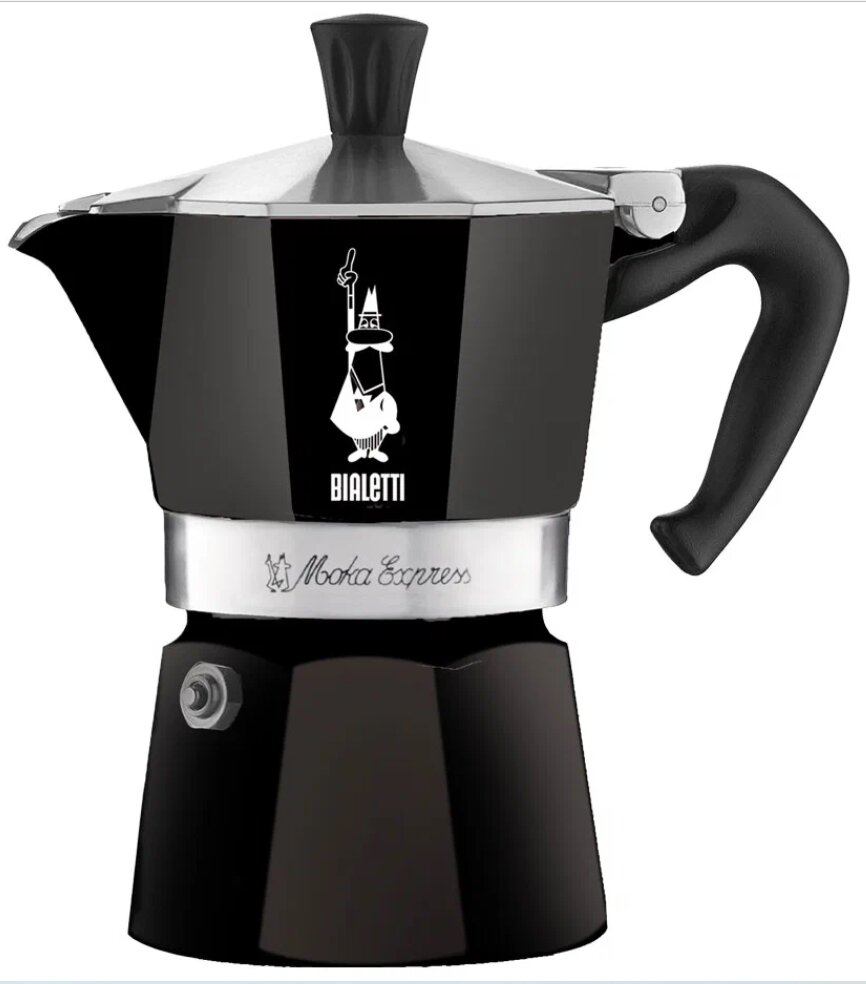Гейзерная кофеварка Bialetti Moka Express Color 130 мл 130 мл black 4952