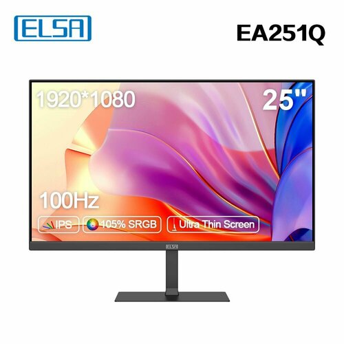 ELSA Monitor EA251Q BLACK25FHD 19201080100HzIPSSpeakerVESA 1217900₽