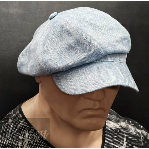 Кепка Летняя шапка мужская восьмиклинка льняная кепи Ham Sam, размер 57, голубой кепка nike размер 56 57 белый