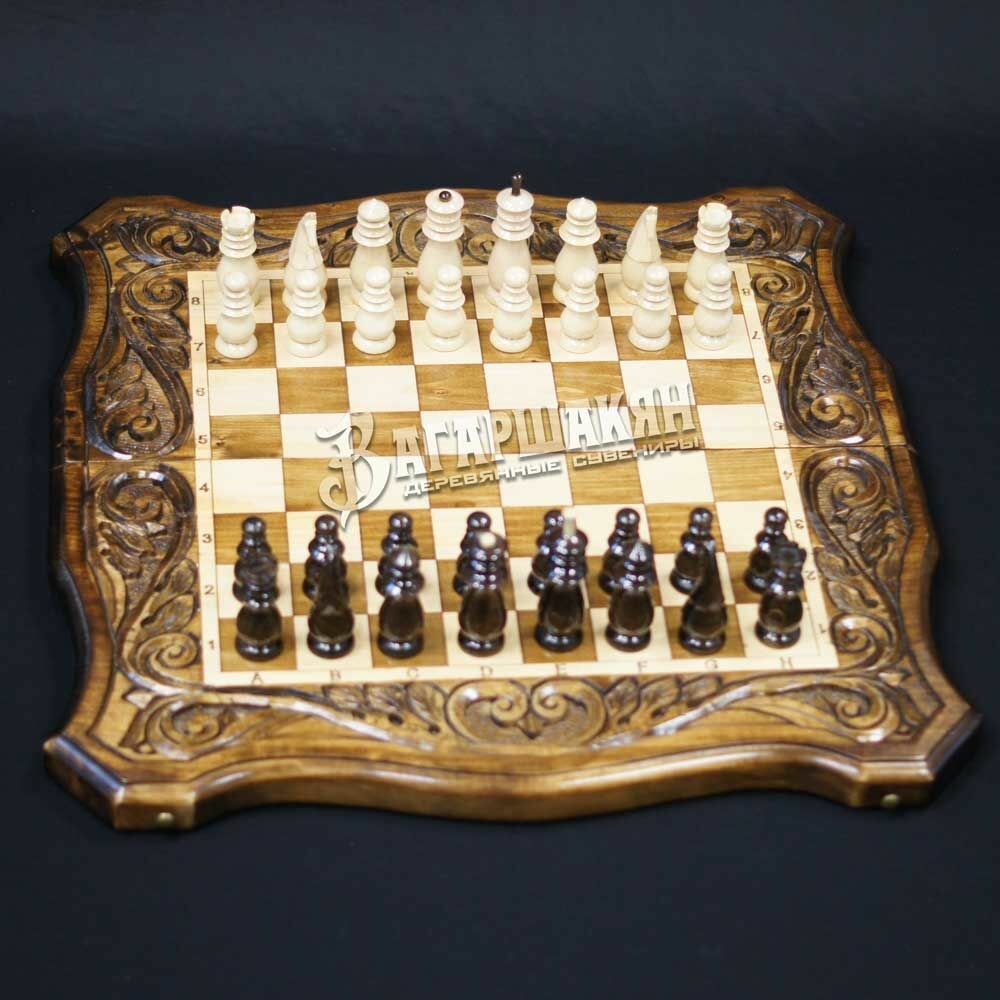 Шахматы Нарды Шашки 50 см 3в1 из Дуба