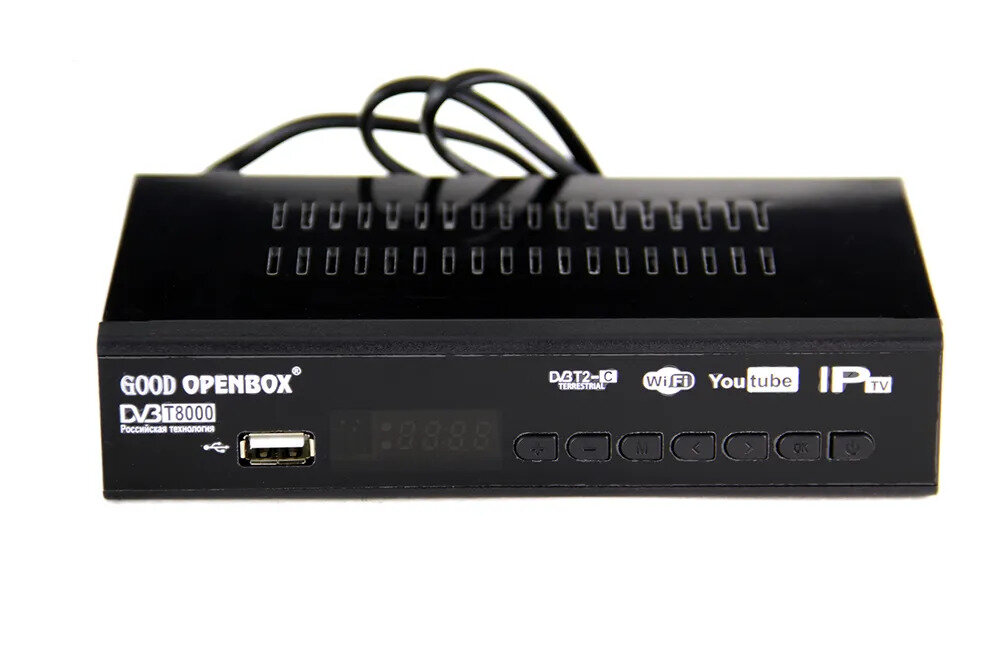 Цифровой ресивер / OPENBOX DVB-T8000 / Эфирная DVB-T2/C ТВ приставка / Бесплатное ТВ / TV Тюнер / Медиаплеер / HDBEKO B-7700