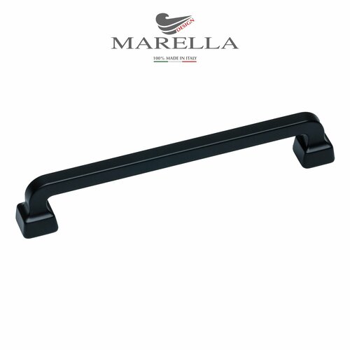 Ручка мебельная / Скоба Marella Brera (Италия) Цвет - Матовый 160 мм черный