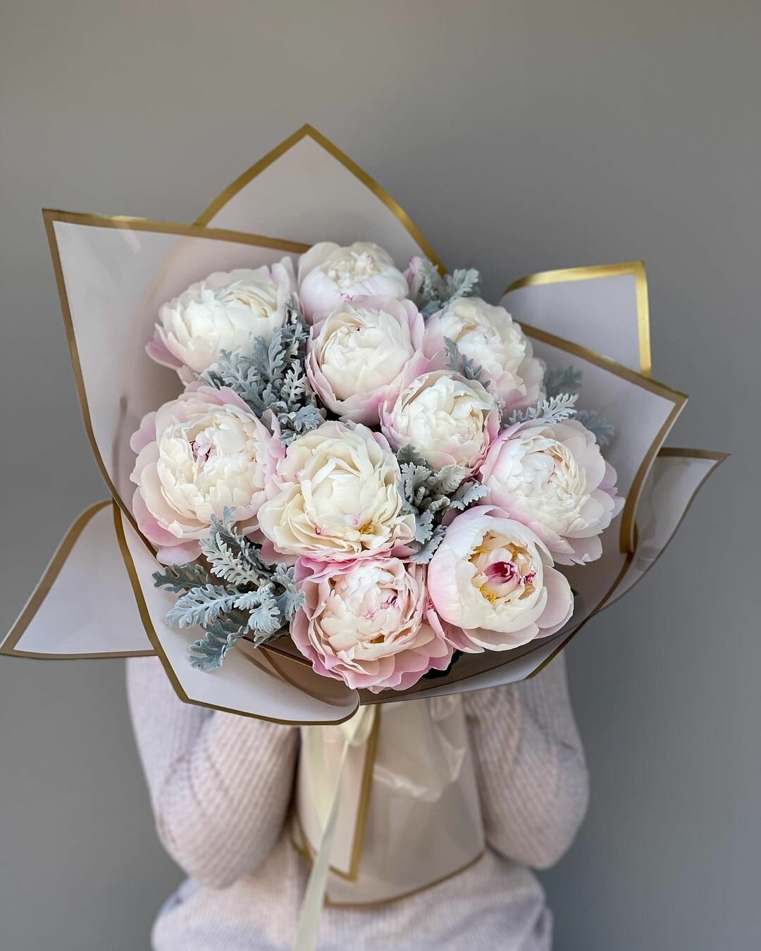Премиум букет из розовых пионов, цветы премиум, шикарный, красивый букет цветов, пионы розовые.