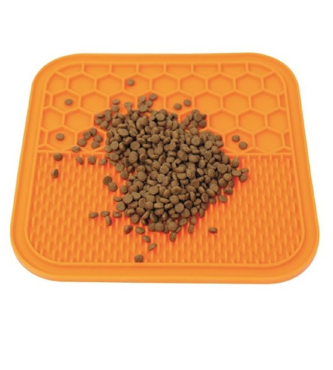 HOMEPET silver series лизательный коврик для медленного кормления собак и кошек на присосках (21 х 21 см., Оранжевый) - фото №5