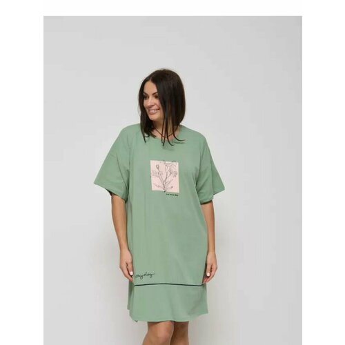 Сорочка NICOLETTA, размер 4XL, зеленый сорочка свiтанак средней длины без рукава трикотажная размер 62 зеленый