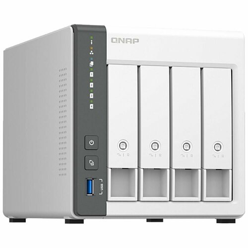 Сетевое хранилище без дисков QNAP D4 (Rev. C) сетевое хранилище qnap tl d800c 8 отсеков без дисков черный