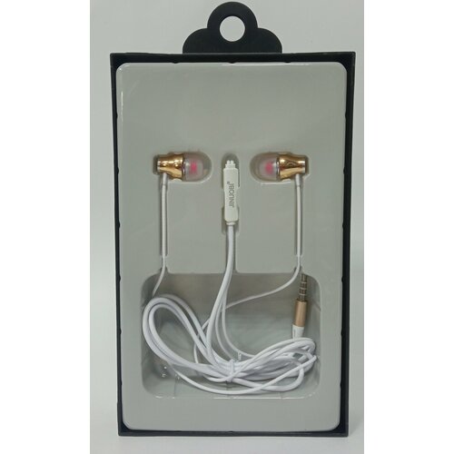 Наушники проводные Jinuobi A99 с микрофоном золотистый 317₽