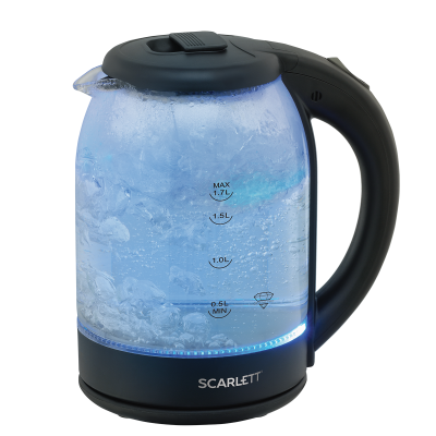 Чайник Scarlett SC-EK27G90 1.7 л, 1800 Вт, скрытый нагревательный элемент, стекло\пластик