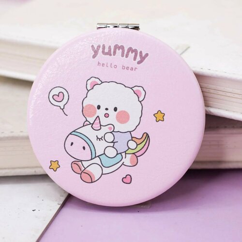 Зеркало карманное iLikeGift Yummy unicorn pink с увеличением 636₽