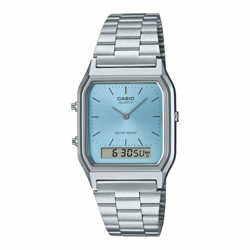 Наручные часы CASIO AQ-230A-2A1, голубой, серебряный