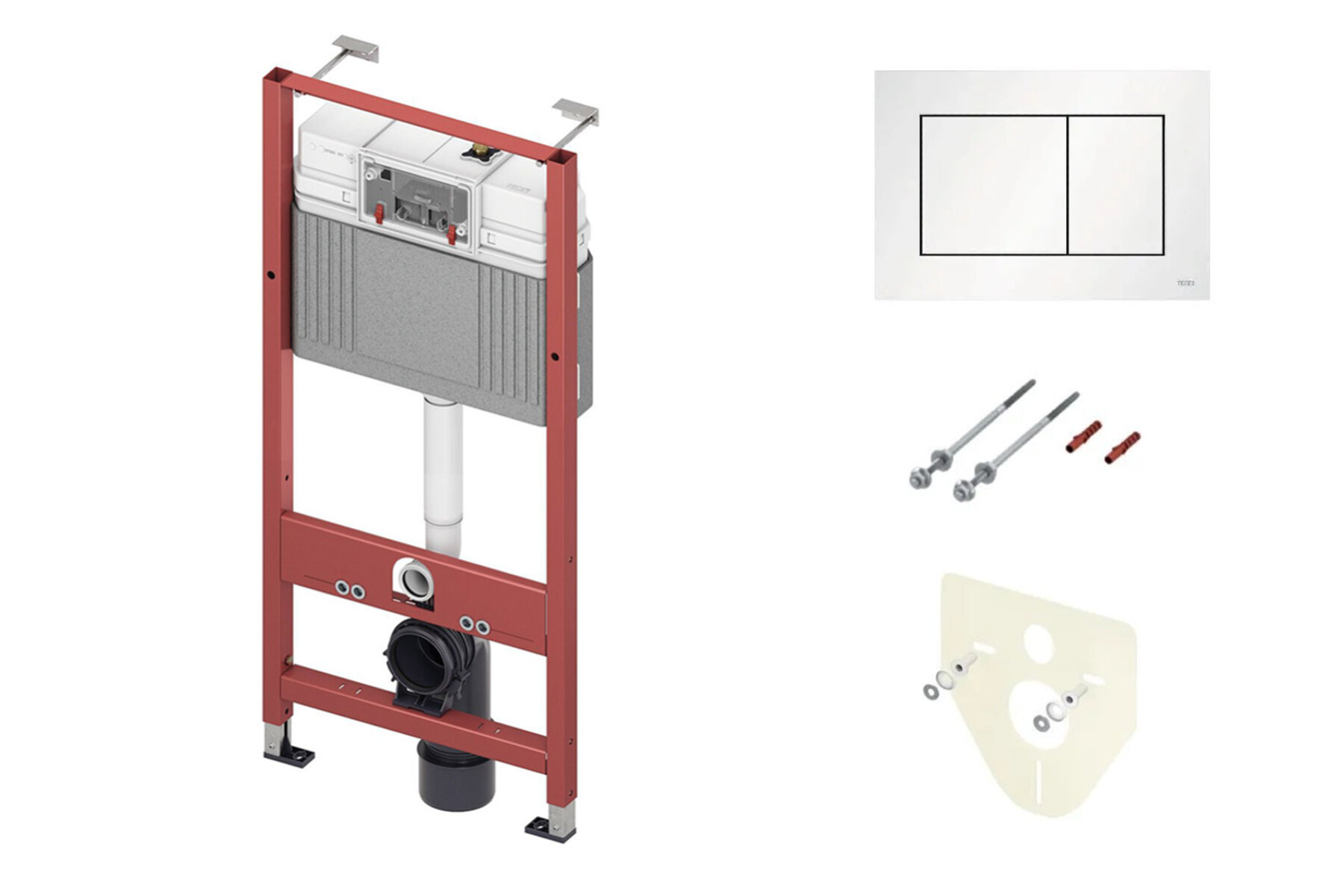 TECE 9400413 Инсталляция TECEbase 2.0, 3 в 1 с кнопкой смыва тесеnow белого цвета