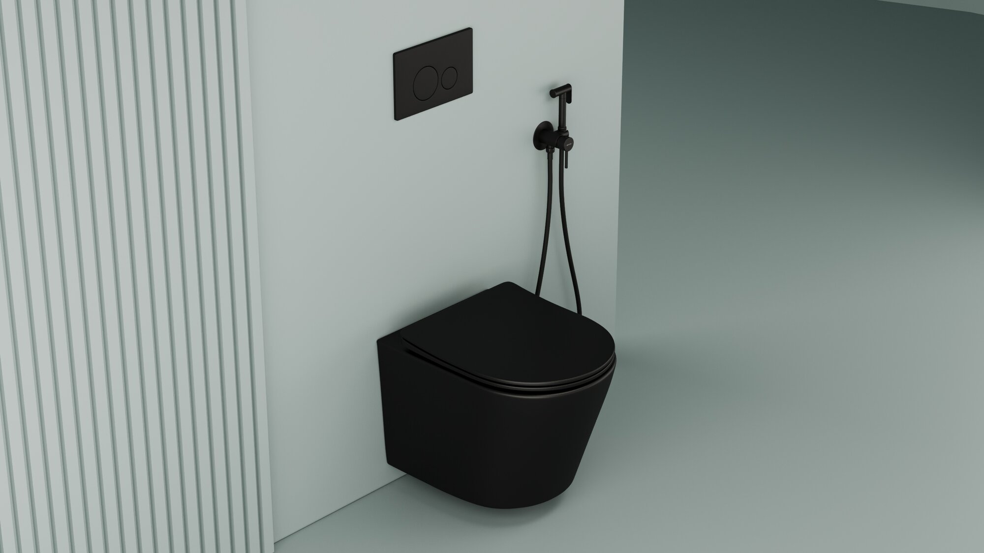 Гигиенический душ Sancos Start со смесителем, черный матовый - фото №9