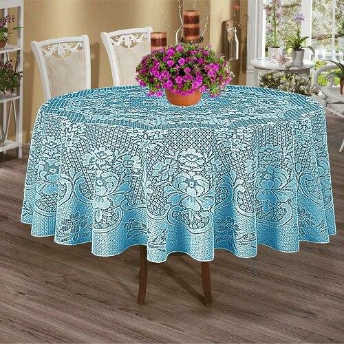 Скатерти и салфетки КаСЛ Скатерть Carmel цвет: голубой (круглая 160 см)
