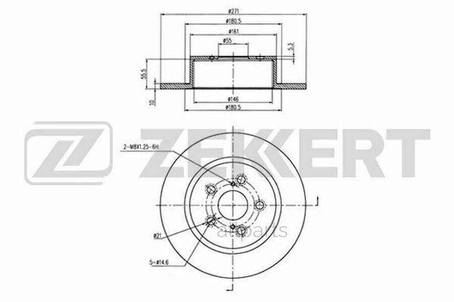 ZEKKERT BS-6104 Диск торм. задн. Toyota Avensis (T220) 97-