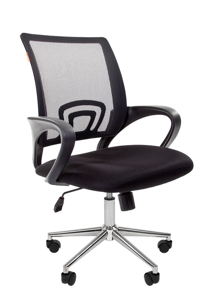 фото Chairman 696 Chrome TW-01/TW-11 Кресло компьютерное офисное сетка черная/ткань черная