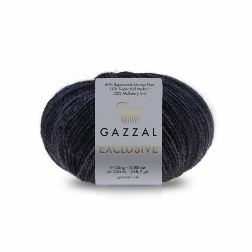 Пряжа Exclusive Gazzal (9906), 25 г, 200 м, 60% мериносовая шерсть супервош, 30% шёлк, 10% супер кид мохер (2 шт.)