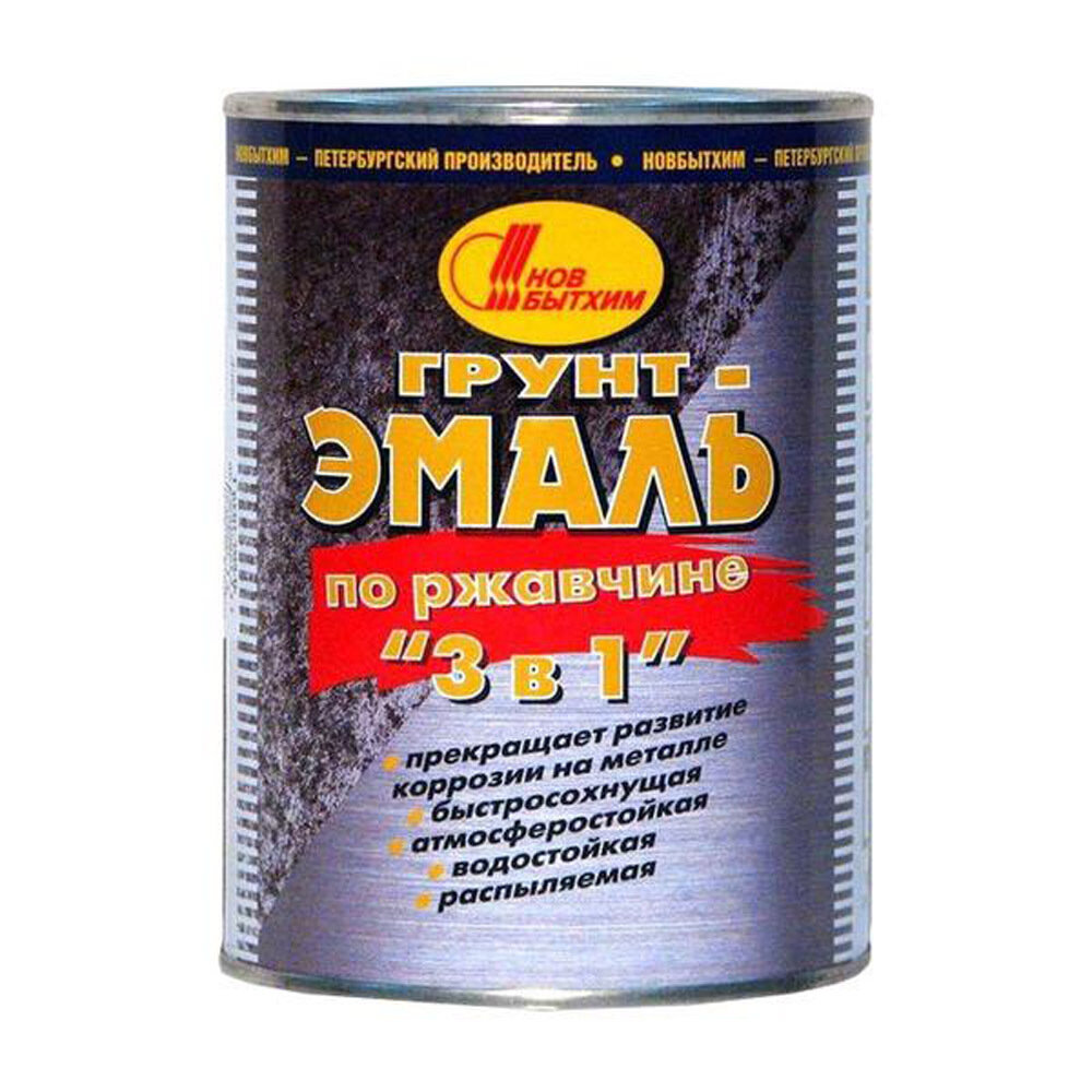 Грунт-эмаль на ржавчину 3 в 1 Новбытхим темно-зеленая 20 л.